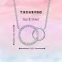 TRENSYGO Circle Pendant Necklace, Double Circle Necklaces for Women, Open Circle Necklaces for Women, 2 Circle Necklace, Linked Circle Necklace, Full Circle Necklace, Simple Circle Necklace