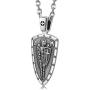 VENICEBEE Archangel St. Michael Saint Medal Cross Sword Shield Angel Guardian Protection Prayer Solid 925 Sterling Silver Pendant Necklace with Chain Black Pouch Polishing Cloth Gift Box