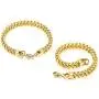 TempBeau Chunky Sturdy Mens Franco/ Foxtail Chain Bracelet Stainless Steel Gold Plated/Silver/Black 6/8/12mm Width Double Layered Interlocked Cuban Chain Wristband with Magnet Clasp -Send Gift Box