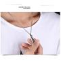 Mens Black Cross Pendant Stainless Steel Religious Bullet Urn Ashes Memorial Keepsake Necklace Chain for Men Women Prayer Jewelry