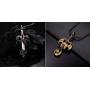 Dragon Necklace Vintage with Personalized Birthstones on Sword - Anniversary Jewelry Gift for Him Men Boys - Mens Punk Pendant 18 to 24 Inches Foxtail Chain
