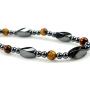 PURPLE WHALE Fashion Jewelry Men Women Magnetic Hematite Twist Bead Tiger Eye Gemstone Necklace - 91183