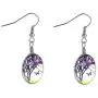 Tree of Life Dried Pressed Real Flowers Teardrop Drop Earrings Glass Hook Earrings(purple) Tree of Life Dried Pressed Real Flowers Teardrop Drop Earrings Glass Hook Earrings(purple)