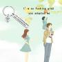 HOLLP Adopted Father Adopted Mother Gift Adoption Jewelry Im so Fucking Glad You Adopted Me Keychain Stepfather Stepmother Gift