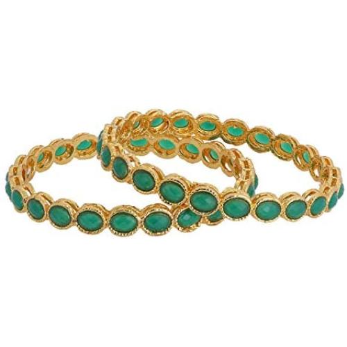 Efulgenz Indian Style Bollywood Gold Plated Crystal Rhinestone Faux Kundan Stone Wedding Bridal Bracelet Bangle Set Jewelry