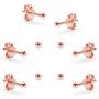 Sterling Silver Small Round Bead Ball Stud Earrings 2mm Unisex Set of 5 for Cartilage Nose Lips Choose Your Color