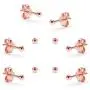 Sterling Silver Small Round Bead Ball Stud Earrings 2mm Unisex Set of 5 for Cartilage Nose Lips Choose Your Color