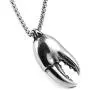 HZMAN Personality Men Women Fashion Jewelry Ocean Crab Claw Lobster Stainless Steel Pendant Necklace 22+2 Inch Chain