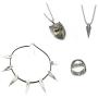 4 Pack Super Hero Black Cosplay Necklace & Ring Wakandaa King TChalla Cosplay Pendant