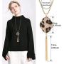 Sunmoon Statement Leopard Jewelry Set for Women Leopard Leather Bracelet Teardrop Drop Dangle Earrings Long Tassel Pendant Necklace Mothers Day Necklace Earrings Gift