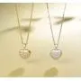 FANCIME Sterling Silver Heart Necklace Cubic Zirconia CZ Gemstone Dainty Interlocking Pave Fine Jewelry Gifts for Women Girls Mom,16+ 2'' Extender