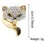 KENYG Lovely Rhinestone Fox Brooches Pins Women Shirt Collar Decoration Jewellery 2 PCS