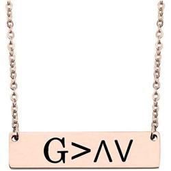 KUIYAI God is Greater Than The Highs and Lows Bar Necklace Religious Jewelry