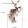 Cremation Jewelry for Ashes Stainless Steel Fish Shape Pendant Memorial Urn Necklace Keepsake Jewelry for Men Women