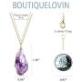 BOUTIQUELOVIN Full Wire Wrapped Amethyst Pendant Necklace Healing Chakra Crystal Stone Jewelry