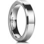 King Will BASIC Mens 4mm/5mm/6mm/7mm/8mm Tungsten Carbide Ring Polished Plain Comfort Fit Wedding Engagement Band