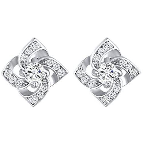 Flower Stud Earrings for Women 925 Sterling Silver Cubic Zirconia Flower Earrings, Hypoallergenic Women Studs for Sensitive Ears, Mothers Day Gifts for Her