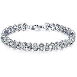 Zealmer Shoopic AAA Cubic Zirconia Tennis Bracelet Hand Chain for Women 6.5''