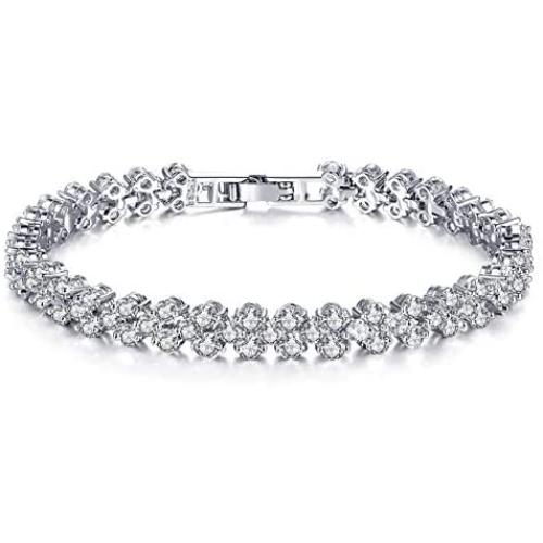 Zealmer Shoopic AAA Cubic Zirconia Tennis Bracelet Hand Chain for Women 6.5''