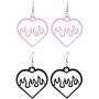 2 Pairs Flame Heart Dangle Earrings Set Acrylic Hollow Love Heart Shape Earrings for Women Girls Jewelry