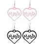 2 Pairs Flame Heart Dangle Earrings Set Acrylic Hollow Love Heart Shape Earrings for Women Girls Jewelry