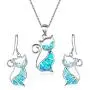 Cute Cat Kitty Necklace Earrings, Crystal Rhinestone Cat Series Jewelry Set for Women Girls Cute Cat Kitty Necklace Earrings, Crystal Rhinestone Cat Series Jewelry Set for Women Girls