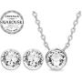 AURA Rhodium Plated Pendant Necklace and Crystal Stud Earring Jewelry Set Using Genuine Swarovski Crystals