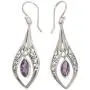 NOVICA Amethyst .925 Sterling Silver Dangle Earrings Purple Teardrops NOVICA Amethyst .925 Sterling Silver Dangle Earrings Purple Teardrops