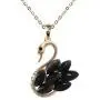 Navachi 18k Yellow Gold Plated Swan Bird Created-Opal Crystal Pendant Necklace 16''+2'' Navachi 18k Yellow Gold Plated Swan Bird Created-Opal Crystal Pendant Necklace 16''+2''