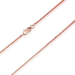 Sea of Ice Sterling Silver 2mm Twisted Rock Chain Necklace for Women, Size 14'' - 36'' Italy