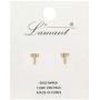 Me Plus CZ Gold Plated Small Cute Stud Initial Alphabet Fashion Earrings Made in Korea