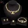 Yulaili XO Teddy Bear 18K Gold Plated Necklace Earrings Bracelet Ring Bridal Jewelry Sets for Women Jewellery Display Yulaili XO Teddy Bear 18K Gold Plated Necklace Earrings Bracelet Ring Bridal Jewelry Sets for Women Jewellery Display