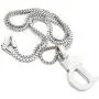 Fashion 21 Unisex Small Size Pave Initial Alphabet Letter Pendant 2mm 24 inches Box Chain Necklace