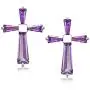 AllenCOCO 14K Gold Plated Girls Amethyst Cross Stud Earrings 925 Sterling Silver Earrings for Women AllenCOCO 14K Gold Plated Girls Amethyst Cross Stud Earrings 925 Sterling Silver Earrings for Women