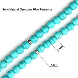 GVUSMIL 7 Chakra 108 Mala Beads Wrap Bracelets for Yoga Charm Natural Gemstone 8mm Turquoise
