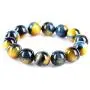 14mm Natural Gold Yellow Blue Tiger Eye Gemstone Crystal Round Bead Bracelet AAAA 14mm Natural Gold Yellow Blue Tiger Eye Gemstone Crystal Round Bead Bracelet AAAA