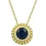 Jewelili 10K Yellow Gold 5 millimeter Blue Sapphire Pendant Necklace, 18 Inches Rope Chain Jewelili 10K Yellow Gold 5 millimeter Blue Sapphire Pendant Necklace, 18 Inches Rope Chain