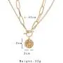 Gold Chunky Thick Link Chain Necklace Compass Coin Pendant Toggle Necklace Charm Minimalist Jewelry for Women Men Teen Girls Gold Chunky Thick Link Chain Necklace Compass Coin Pendant Toggle Necklace Charm Minimalist Jewelry for Women Men Teen Girls