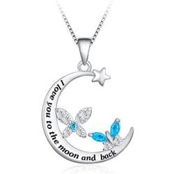 NUOKUN S925 Sterling Silver I Love You Mom Heart Pendant Necklace Jewelry Gift for Mothers Birthday
