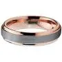 Charming Jewelers Tungsten Wedding Band Ring 4mm Men Women Comfort Fit 18k Yellow Rose Gold Black Grey Step Bevel Edge Brushed Polished