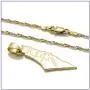 Fusamk Hip Hop Plated 18K Gold Israel Map Tag Pendant Necklace Fusamk Hip Hop Plated 18K Gold Israel Map Tag Pendant Necklace