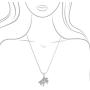 Spinningdaisy Silver Plated Crystal Grand Piano Necklace