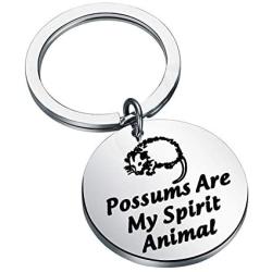 CENWA Funny Possum Gift Opossum Lover Gift Possums are My Spirit Animal Keychain Wildlife Rescue Gift Opossum Mom Gift