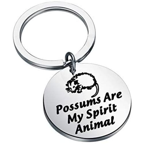 CENWA Funny Possum Gift Opossum Lover Gift Possums are My Spirit Animal Keychain Wildlife Rescue Gift Opossum Mom Gift