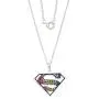 DC Comics Superman Jewelry for Women, Silver Plated Rainbow Crystal Pendant, 18'' Chain DC Comics Superman Jewelry for Women, Silver Plated Rainbow Crystal Pendant, 18'' Chain