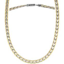 MagnetRX® Titanium Magnetic Therapy Necklace - Natural Pain Relief for Neck Arthritis, Back, Shoulder Pain, Headache and Migraine Relief Magnetic Necklace (Silver & Gold, 19.25 Inches)