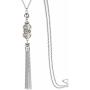 Double Crystal Long Tassels Sweater Chain Pendant Necklace Mother Gift Jewelry 32''