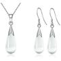 Injoy Jewelry Women Jewelry Set, Teardrop Synthetic Cat Eye Stone Pendant Necklace and Dangle Earrings Set for Women Girls