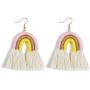 3 Pairs Colorful Layered Tassel Earrings Set Rainbow Trendy Bohemian 3 Tier Fringe Statement Dangle Drop Earrings Dainty handmade Braid Earring Set for Women Girls Jewelry
