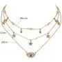 Yalice Dainty Layered Blue Evil Eye Pendant Necklace Chain Crystal Star Dangle Necklaces Water Drop Jewelry for Women and Girls